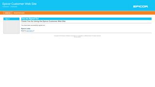 
                            2. Epicor Customer Web Site - Sign In