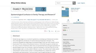 
                            4. Epistemological Confusion in Family Therapy and Research ...