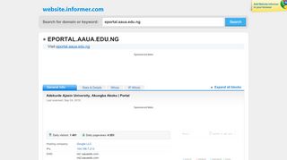 
                            4. eportal.aaua.edu.ng at WI. Adekunle Ajasin University, Akungba ...