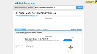 
                            3. eportal.adelekeuniversity.edu.ng at WI. Portal | Student Portal Login ...