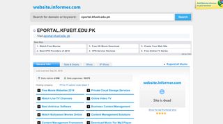 
                            3. eportal.kfueit.edu.pk at Website Informer. Visit Eportal Kfueit.