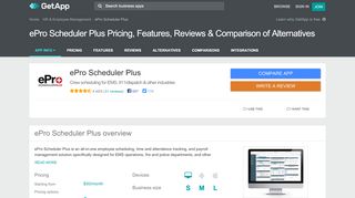 
                            9. ePro Scheduler Plus Pricing, Features, Reviews ... - GetApp