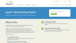 
                            6. Equator® Default Servicing Platform - Altisource