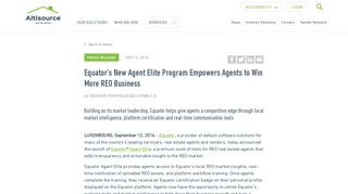 
                            7. Equator's New Agent Elite Program Empowers Agents to ... - Altisource