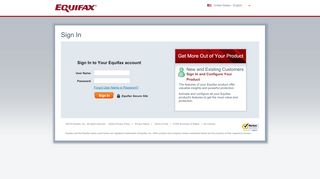 
                            10. Equifax Customer Login