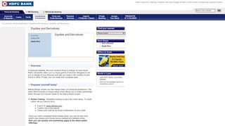 
                            4. Equities & Derivatives - Sitemap - HDFC Bank