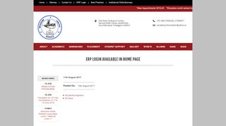 
                            4. ERP Login Available in HOME PAGE - Loyola Academy