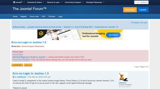 
                            6. Erro no Login in Joolma 1.5 - Joomla! Forum - community ...