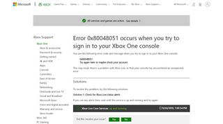 
                            2. Error 0x80048051 | Xbox One Sign-in Error - Xbox Support