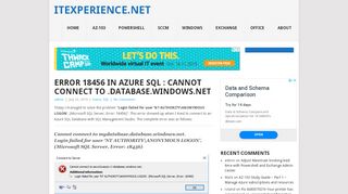 
                            5. Error 18456 in Azure SQL : Cannot connect to .database.windows.net ...