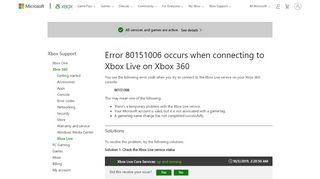 
                            5. Error 80151006 | Xbox Live Account Error | Xbox 360