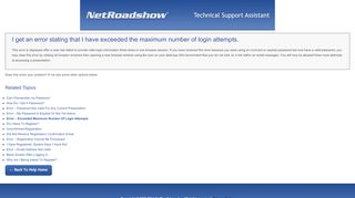 
                            6. Error – Exceeded Maximum Number Of Login Attempts | NetRoadshow