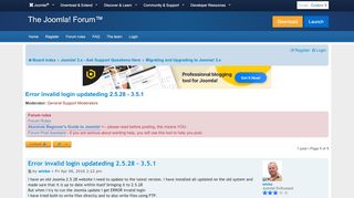 
                            1. Error invalid login updateding 2.5.28 - 3.5.1 - Joomla ...