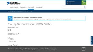 
                            8. Error Log File Location after LabVIEW Crashes - …