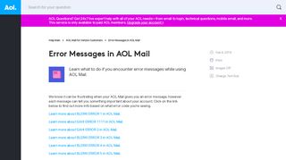 
                            5. Error Messages in AOL Mail - AOL Help