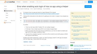 
                            8. Error when enabling auto login of mac os app using a helper ...