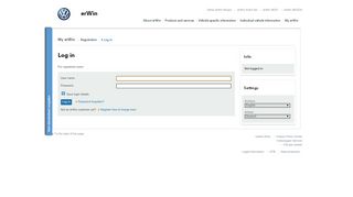 
                            5. erWin Log in < Volkswagen AG erWin Online