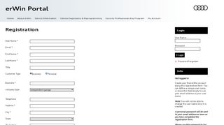 
                            4. erWin Online | Audi of America | Registration
