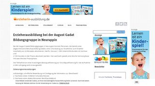 
                            9. Erzieherausbildung bei der August Gadat …