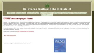 
                            3. Escape Online Employee Portal - Calaveras Unified School District