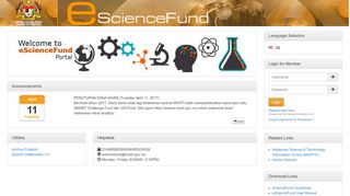 
                            8. eScienceFund Portal - Login