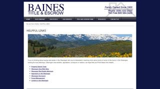 
                            8. Escrow Helpful Links for Buying Okanogan ... - Baines Title