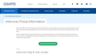 
                            6. eServices Portal Information - OSHPD