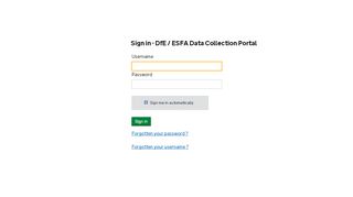 
                            3. ESFA Data Collection Portal - Sign in