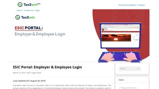 
                            7. ESIC Portal: Employer & Employee Login-Tax2win Blog