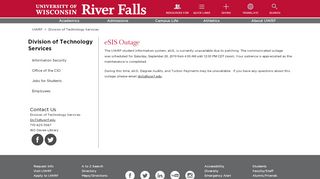 
                            4. eSIS Outage | University of Wisconsin River Falls