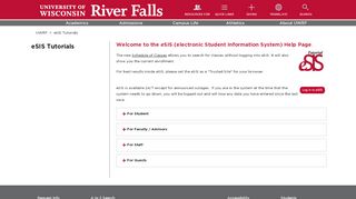 
                            3. eSIS Tutorials | University of Wisconsin River Falls