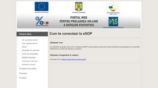 
                            2. eSOP - Portal WEB pentru preluarea on-line a datelor statistice