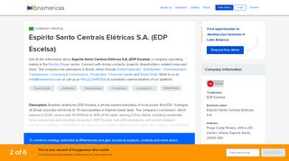 
                            8. Espirito Santo Centrais Elétricas S.A. (EDP Escelsa ...