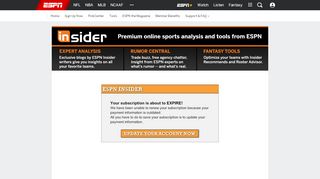 
                            2. ESPN INSIDER: account management - ESPN