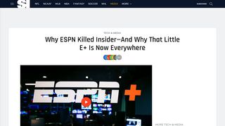 
                            6. ESPN Insider, ESPN+ subscription details, future | SI.com