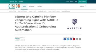 
                            2. eSports and Gaming Platform Zengaming Signs with AU10TIX ...