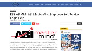 
                            8. ESS ABIMM : ABI MasterMind Employee Self Service Login Help