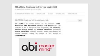 
                            9. ESS ABIMM Employee Self Service Login Help 2018