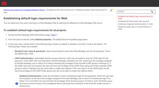 
                            7. Establishing default login requirements for Web
