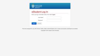 
                            6. eStudent Log In - James Cook University