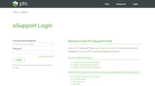 
                            1. eSupport Login | PTC