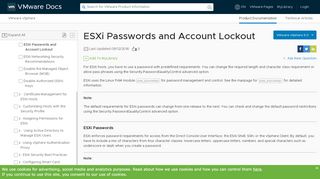 
                            6. ESXi Passwords and Account Lockout - VMware Docs Home