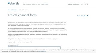 
                            7. Ethical channel form - Abertis