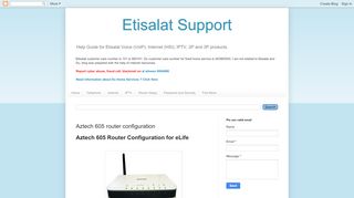 
                            9. Etisalat Support: Aztech 605 router configuration