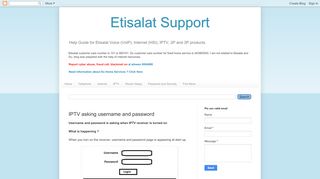 
                            9. Etisalat Support: IPTV asking username and password