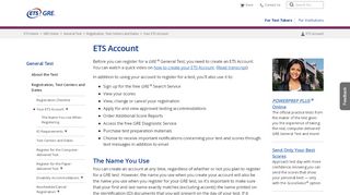 
                            10. ETS Account for GRE Tests (For Test Takers)