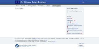 
                            5. EU Clinical Trials Register - Update