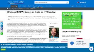 
                            7. EU drops ICAEW, Mazars as leads on IFRS review | Accountancy Daily