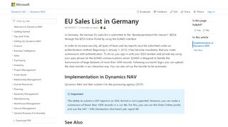 
                            5. EU Sales List in Germany - Dynamics NAV App | Microsoft Docs