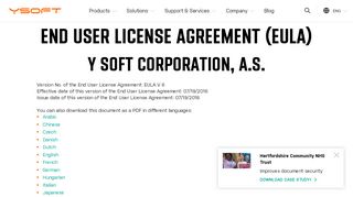 
                            7. EULA | Y Soft Corporation